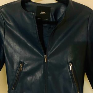 Zara Blue leather jacket